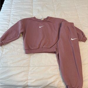 Nike Kids Pink Sweatshirt and Joggers Set